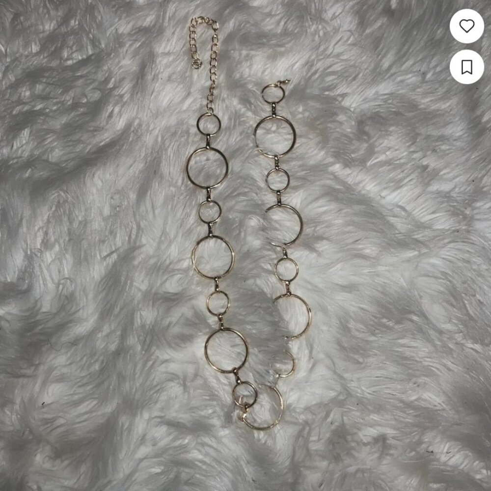 Vintage Y2K Gold Bubble Chain Belt